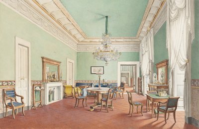 Ein Salon im Palazzo Satriano, Neapel von L. Iely